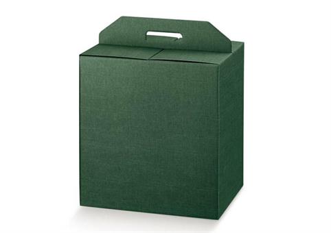 PORTA-PANETTONE+BOTT. cm.33x25x36 SETA Verde