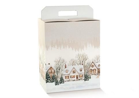 VALIG. PANETT.+ BOTT. cm.33x25x35 CHRISTMAS VILLAGE
