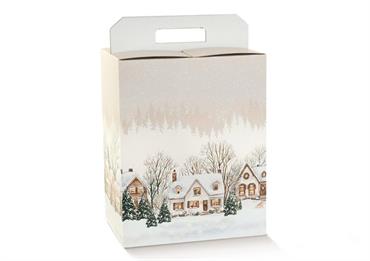 VALIG. PANETT.+ BOTT. cm.33x25x35 CHRISTMAS VILLAGE