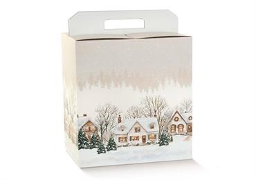 PORTA-PANETT. + BOTT. cm.43x24x34,5 CHRISTMAS VILLAGE