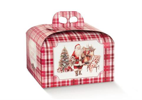 AST. PANETTONE cm.24,5x24,5x13 SANTA'S HOME