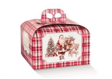 AST. PANETTONE cm.24,5x24,5x13 SANTA'S HOME