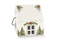 CASETTA + CORD. cm.24,5x24,5x15 PINI VERDI BIANCO