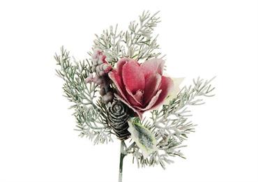 PICK MAGNOLIA e AGRIFOGLIO Innevato cm.32