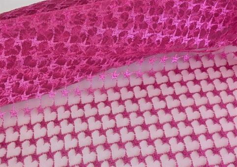 TULLE STELLE/CUORI h.150 Fuxia