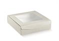 SCAT. PRATICA + FINESTRA cm.26x26x7 PELLE Bianco