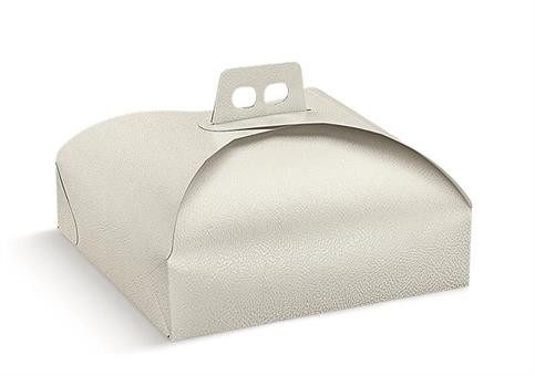 PORTATORTE PELLE Bianco - Cm.33x33x7