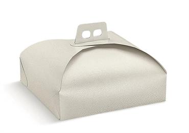 PORTATORTE PELLE Bianco - Cm.33x33x7