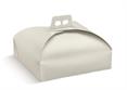 PORTATORTE PELLE Bianco - Cm.33x33x7