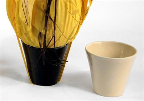 VASO PORTAUOVO Panna/Marron - Cm.11x11x10