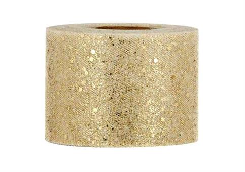 NASTRO TULLE con GLITTER mm.70 mt.50