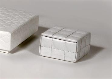 SCATOLINA SIMIL PELLE Bianca - Cm.6x6x4
