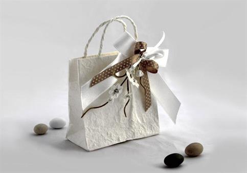 BORSA CARTA MARTELLATA panna cm12x12 CONF.5PZ.