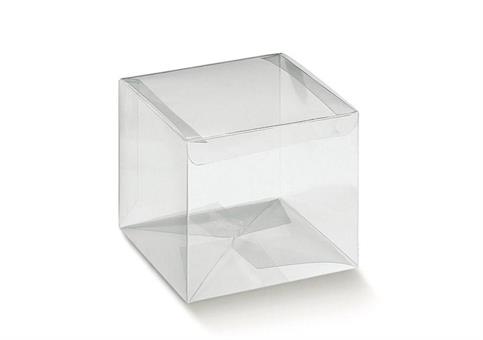 SCATOLA PVC trasp. Cm.8x8x11 CONF.10 pz.