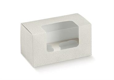 SCAT. 2 FORI PELLE Bianco cm.18x9x10 CONF.10 pz