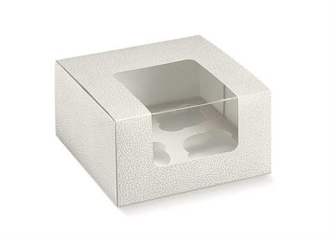 SCAT. 4 FORI PELLE Bianco cm.18x18x10 CONF.10 pz.