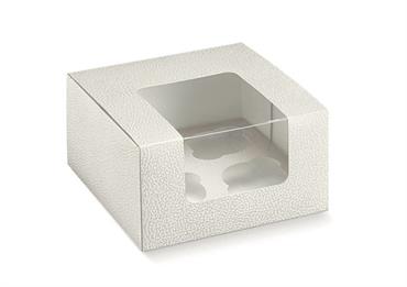SCAT. 4 FORI PELLE Bianco cm.18x18x10 CONF.10 pz.