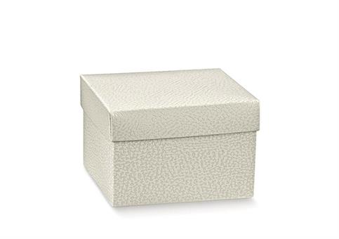 SCAT.Fondo/Cop. PELLE Bianco - Cm.25x25x15 CONF.10PZ.