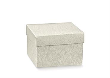 SCAT.Fondo/Cop. PELLE Bianco - Cm.25x25x15 CONF.10PZ.