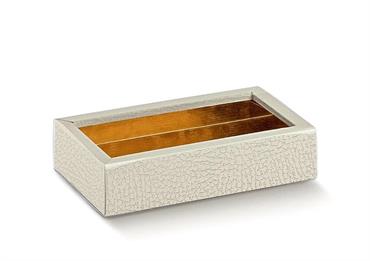 QUADRA+GUAINA Pelle Bianco Mm.145x75x35 CONF.10PZ.