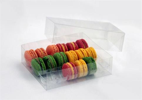 SCAT.ACETATO Fondo/Cop. da 18 MACARONES cm.18x15x5
