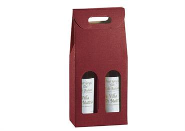 VALIG. c/FIN. 2 bt. Bordeaux cm.18x9x40