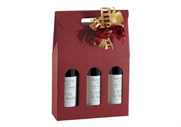 VALIG.+FIN. 3 Bt. BORDEAUX cm.27x9x40