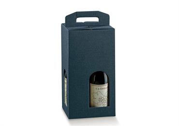VALIG. con FIN. 4 Bt. JUTA Blu cm.18x18x40