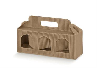PORTAVASETTI 3 FINESTRE ONDA Avana cm.19x6x9