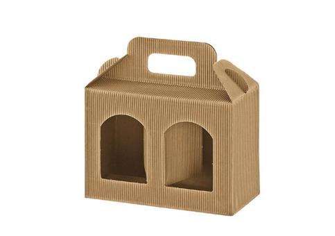 PORTAVASETTI 2 FINESTRE ONDA Avana cm.17x8x12