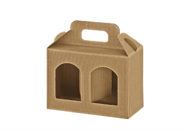 PORTAVASETTI 2 FINESTRE ONDA Avana cm.17x8x12