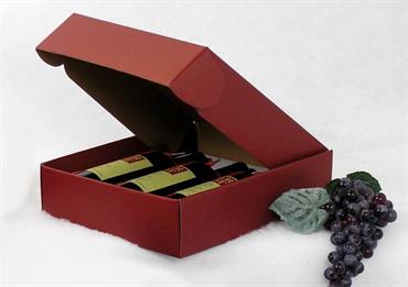 CASS. Stesa 3 bott.seta bordeaux cm.34x28x9