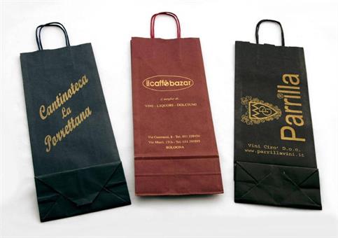 BAG BOTTIGLIA + stampa FLEXO Oro cm.15+8x40