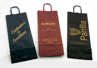 BAG BOTTIGLIA + stampa FLEXO Oro cm.15+8x40