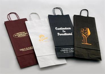 BAG BOTTIGLIA + stampa a CALDO cm.15+8x40