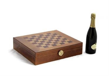 CASSETTA LEGNO DA 4 BT.SCACCHIERA CM.38X34 H.8.5