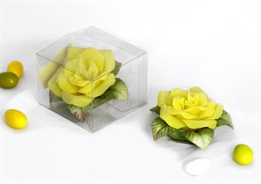 CANDELA Rosa/Gialla+FOGLIA CERAMICA Cm.7
