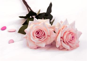 ROSA REALISTICA LUSSO con FOGLIE - Cm.69